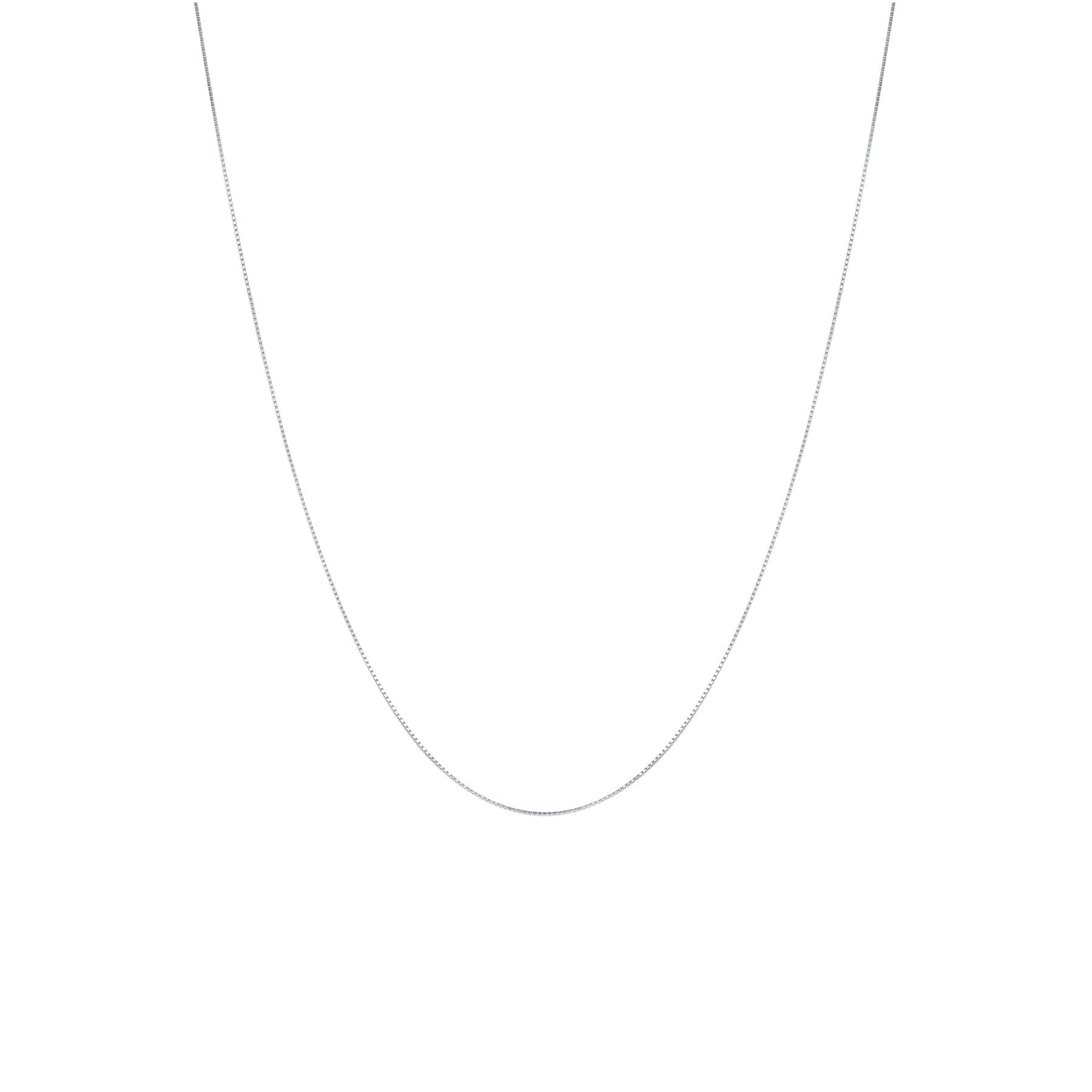 Fine Box chain necklace for men in silver, 925 sterling silver, on white
