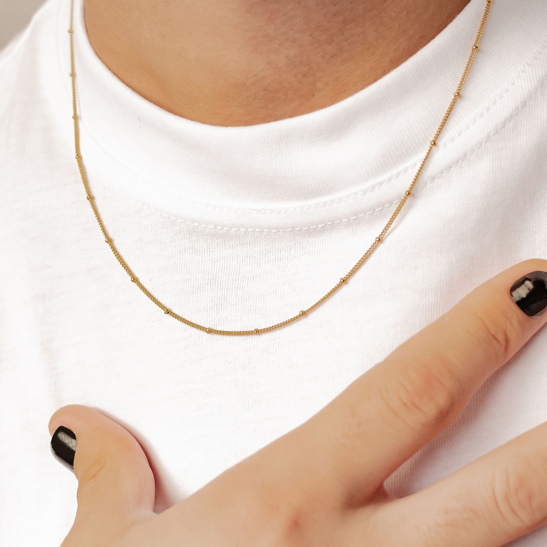 Fine Bobble chain necklace for men in gold, 925 sterling silver