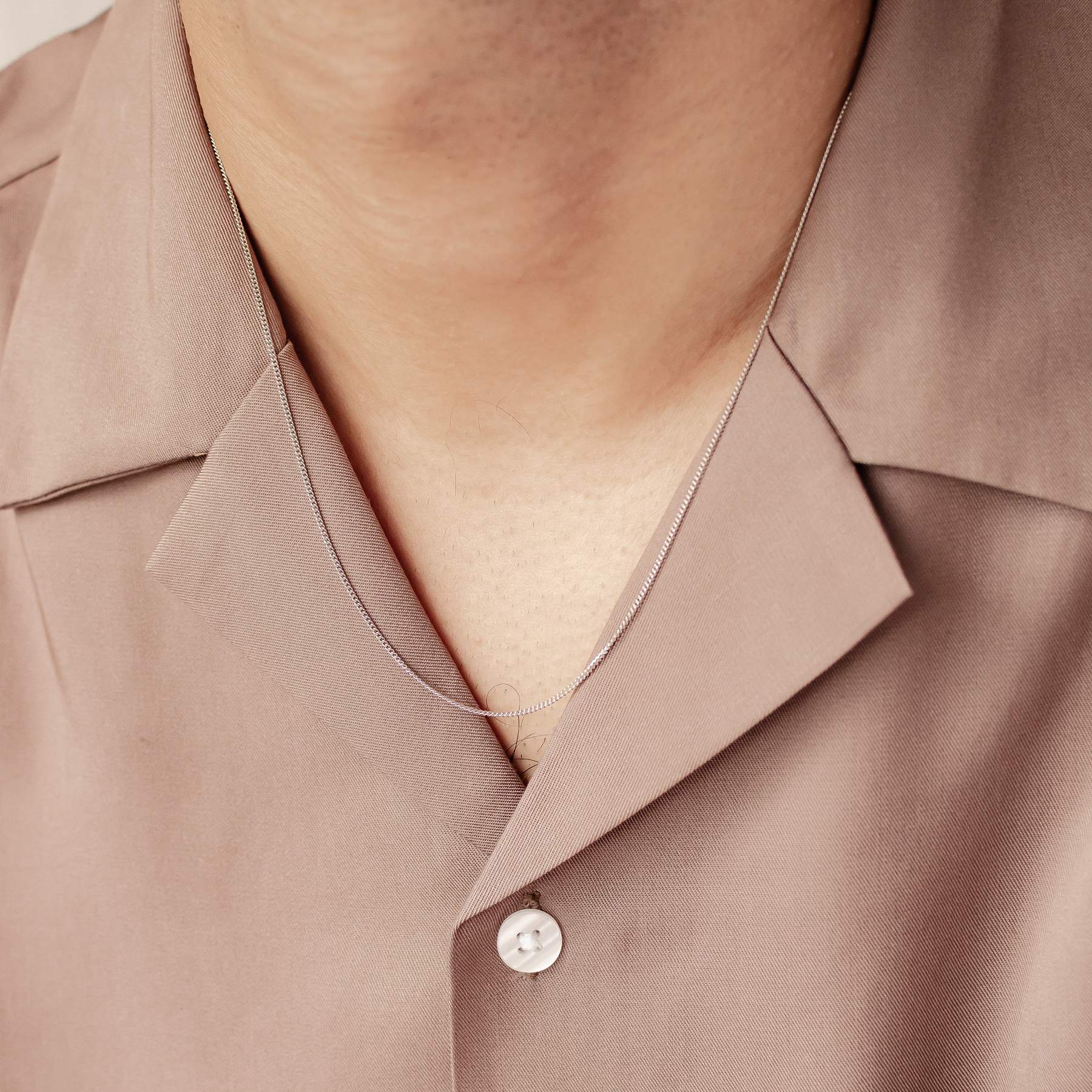 Fine Textured chain necklace for men in silver, 925 sterling silver