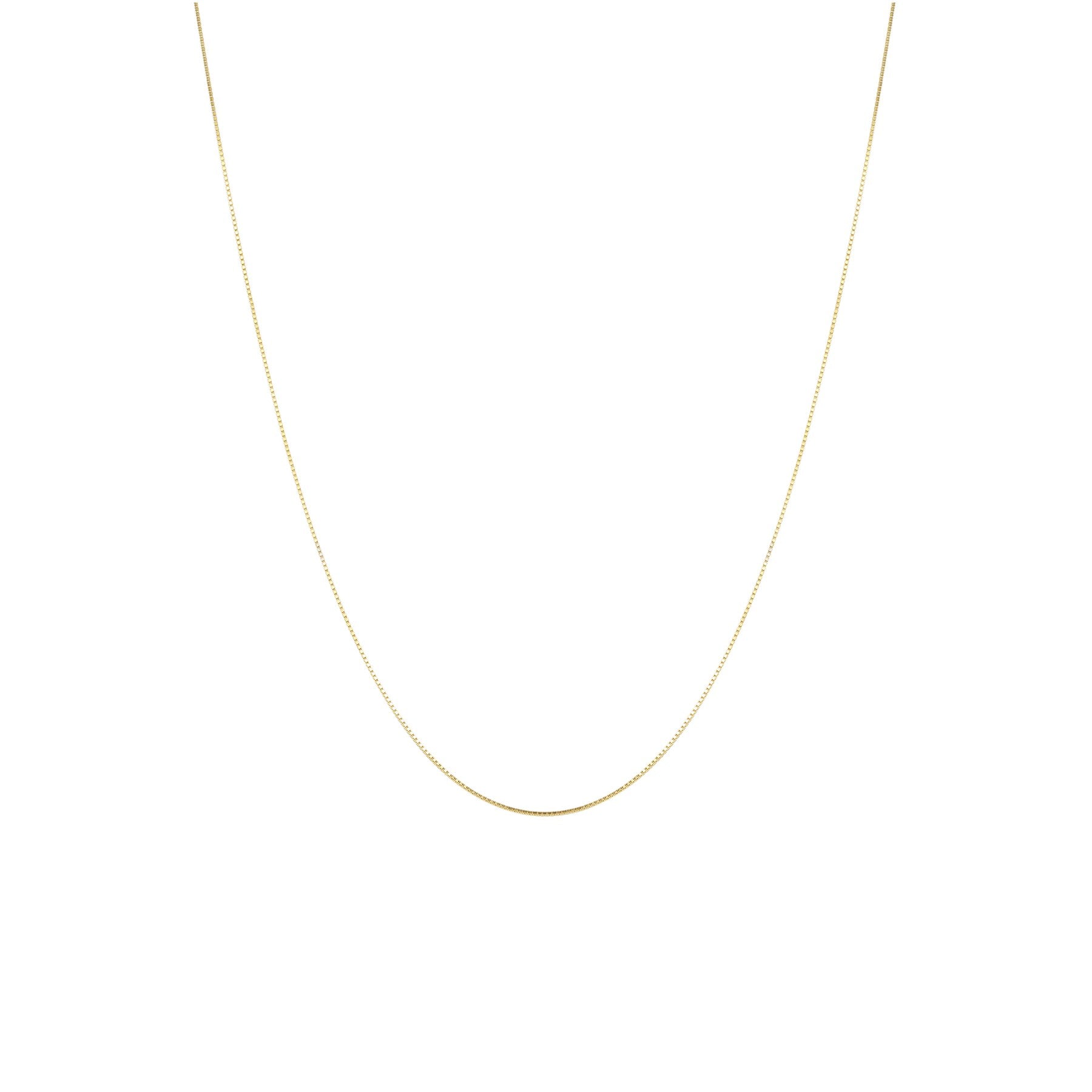Fine Box chain necklace for men in gold, 925 sterling silver, on white