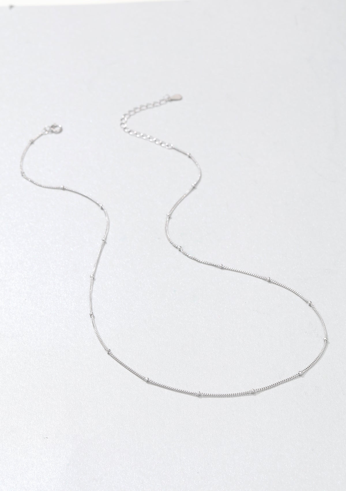 Collar de Cadena Fina de Borlas Plata de Ley 925