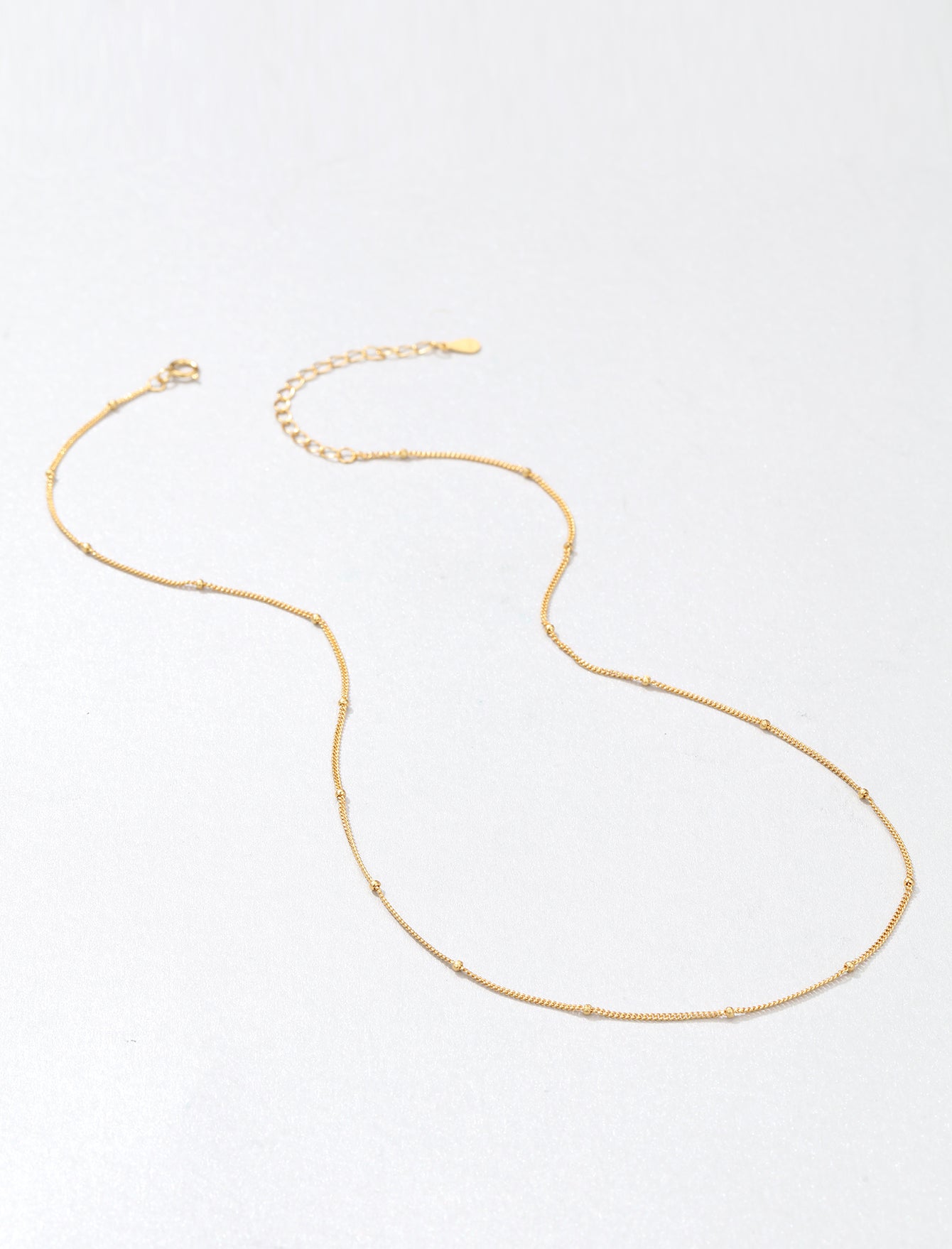 Collar de Cadena Fina de Borlas Plata de Ley 925