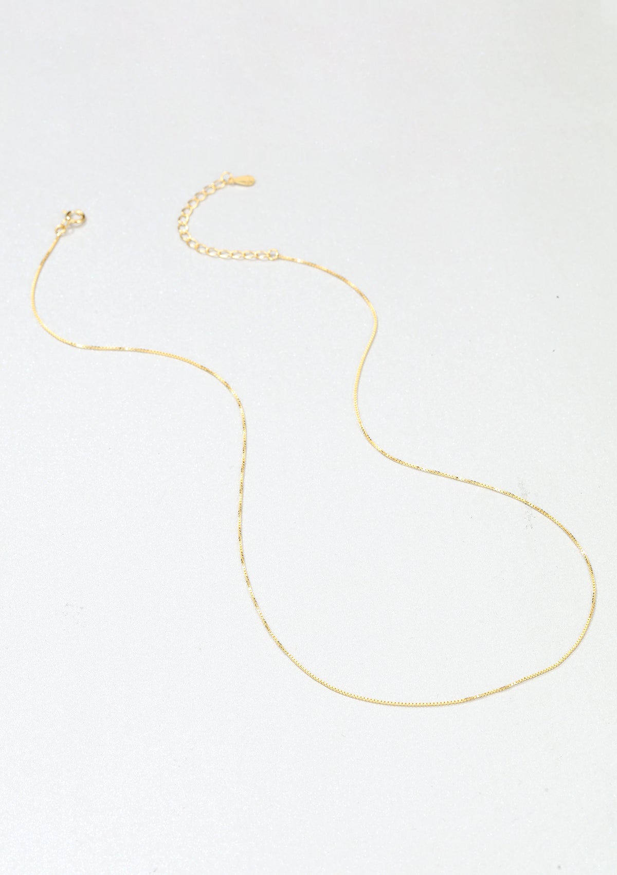 Collar de Cadena Eslabón Caja Plata de Ley 925 en Oro