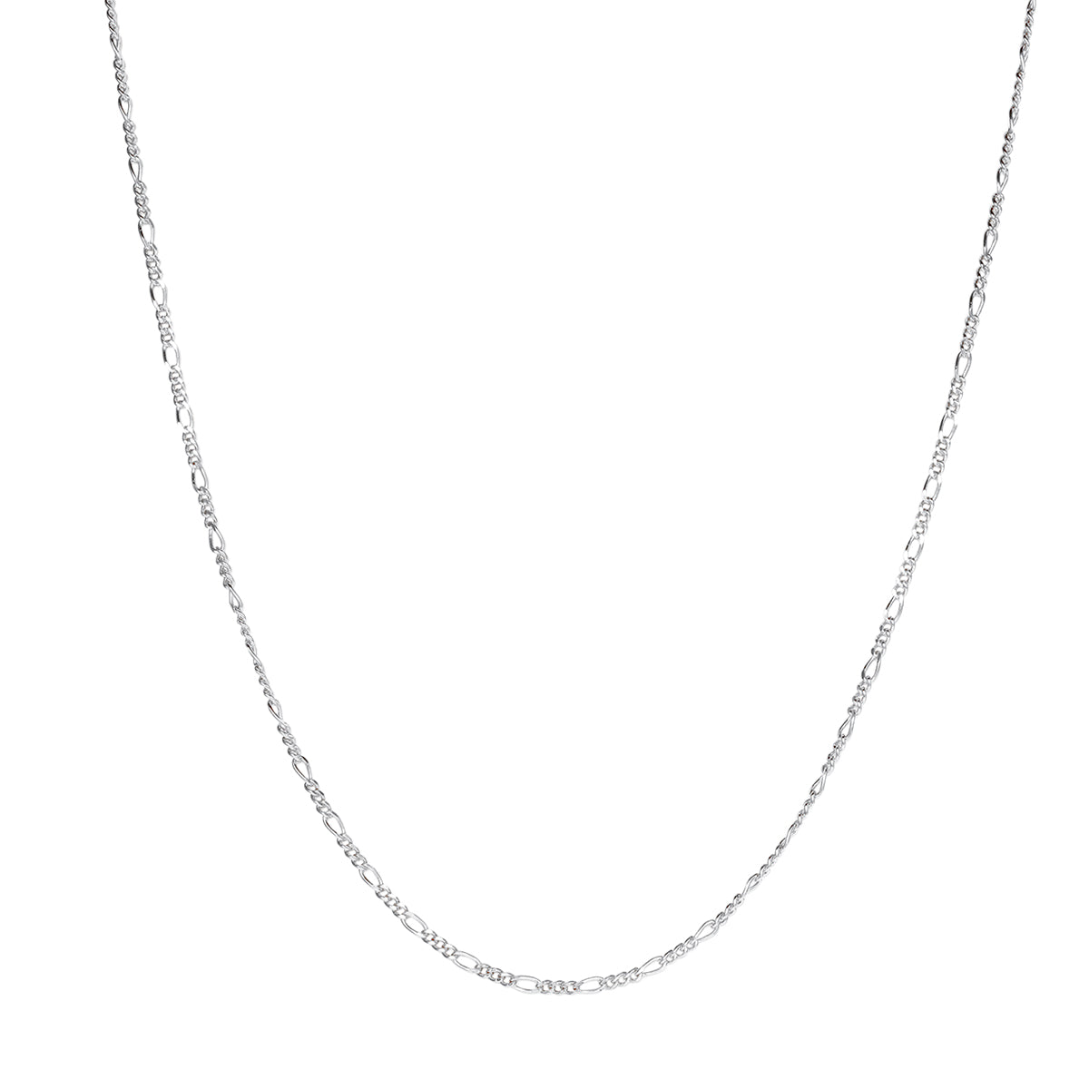 Fine Chaîne Figaro Collier Sterling Argent