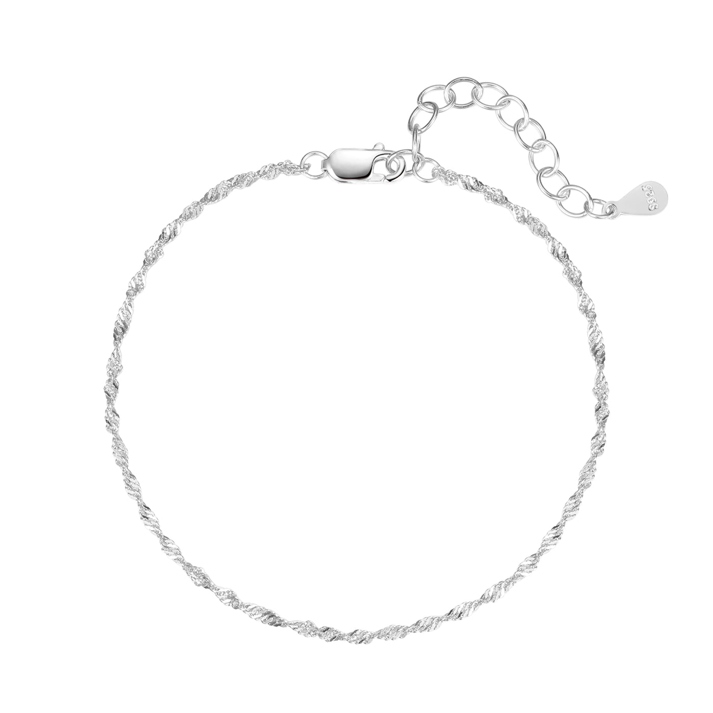 Fine Singapore Chain Bracelet Sterling Silver
