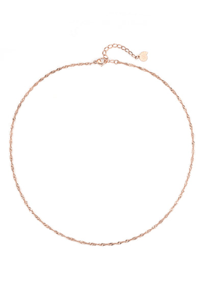 Fine Singapore Chain Necklace Rose Gold