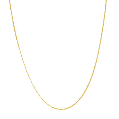 Collar de Cadena Fina Texturizada Plata de Ley 925 en Oro