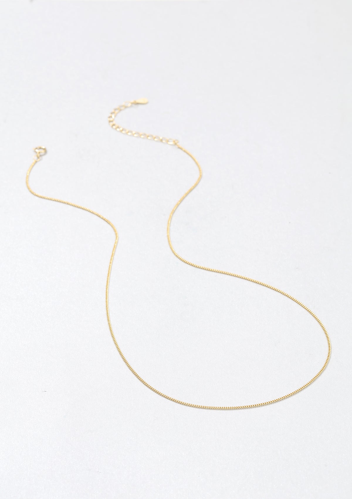 Fine Textured Chain Necklace Sterling Silver Gold