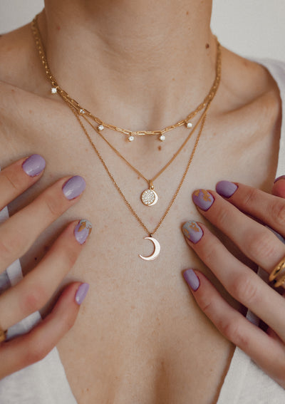 Fine Textured Chain Necklace Sterling Silver Gold