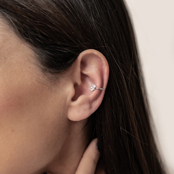 Fire Spark Ear Cuff Sterling Silver