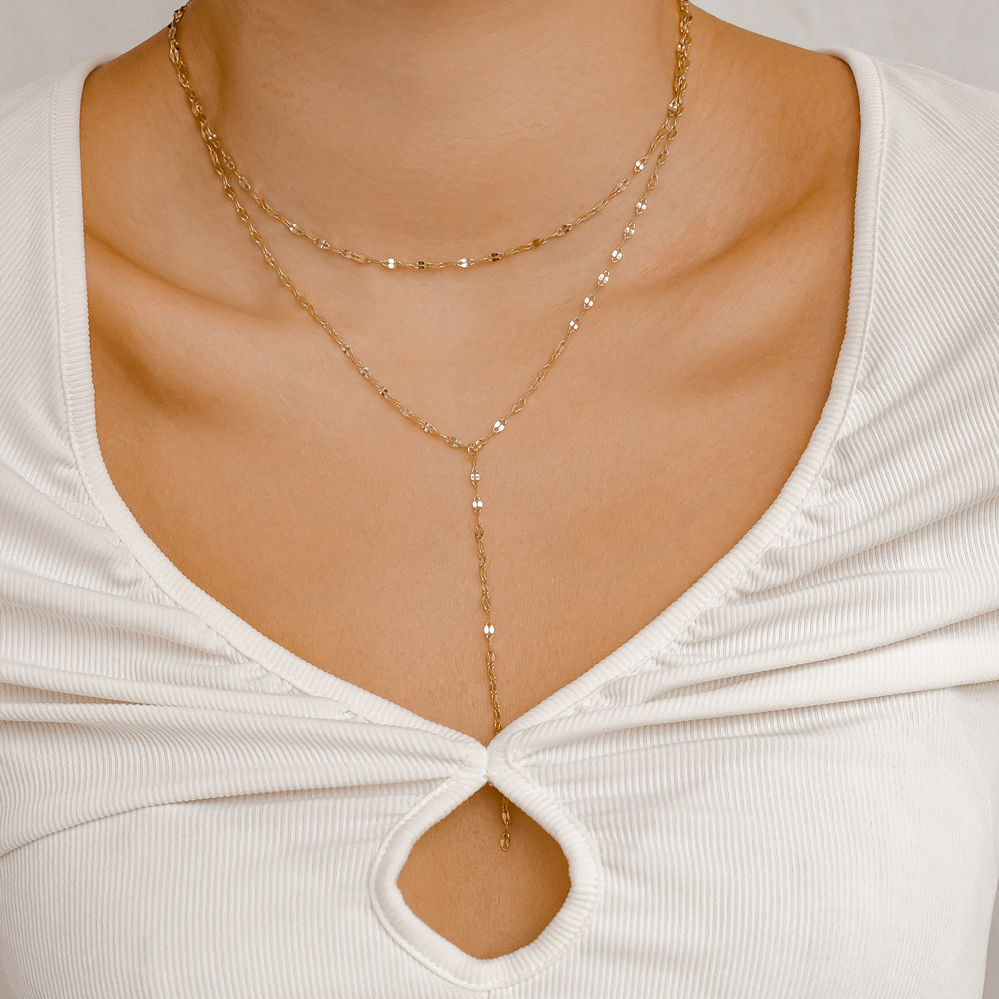 Collier Chaîne Courbée Y en Or