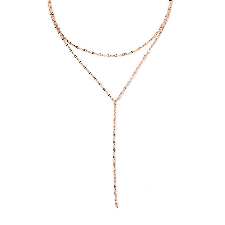 Filigrane Y Kette im Rolokette-Design in Roségold