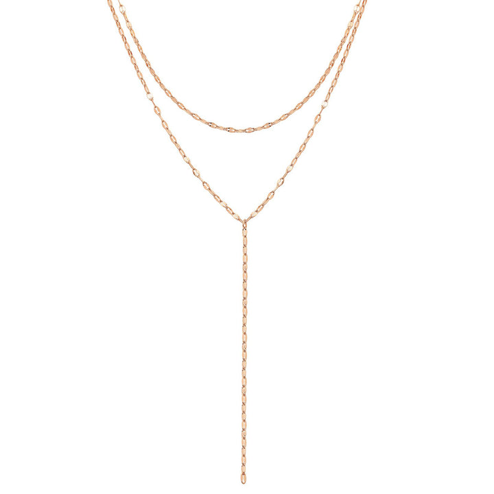 Filigrane Y Kette im Rolokette-Design in Rosegold