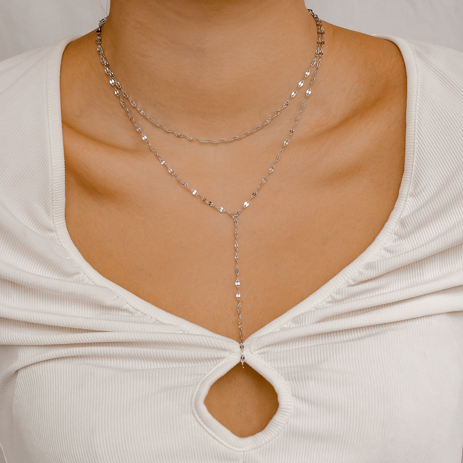 Collier Chaîne Courbée Y en Argent