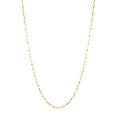 Flattened Rolo Chain Necklace Gold