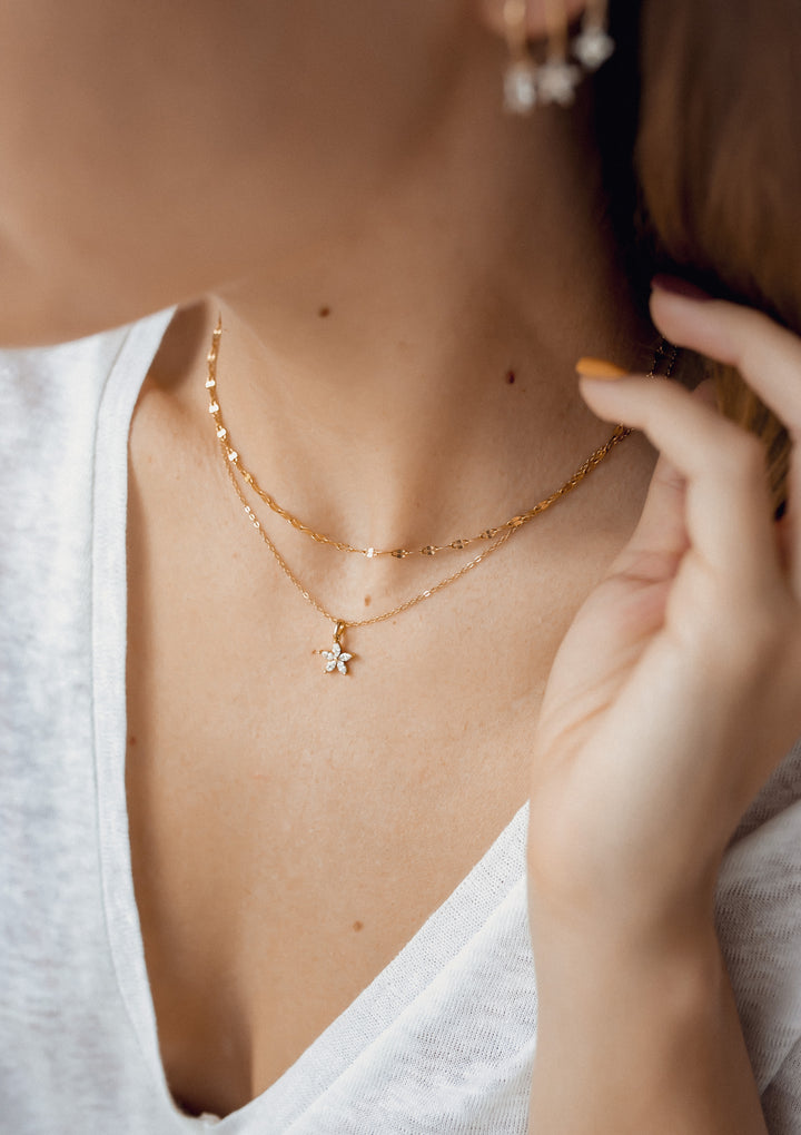 Flattened Rolo Chain Necklace Gold