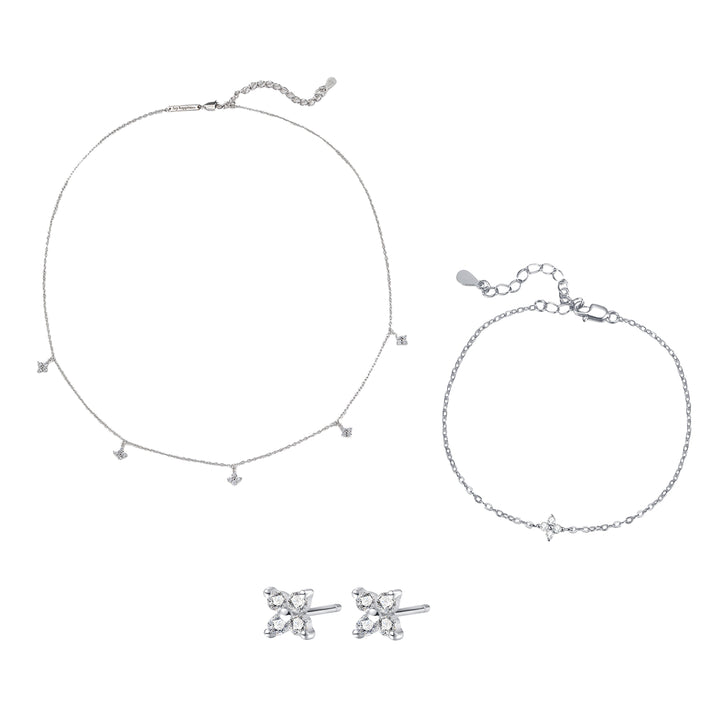 Sterlingsilber Schmuckset Blumen