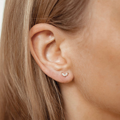 Flourish Stud Earrings 9K Gold