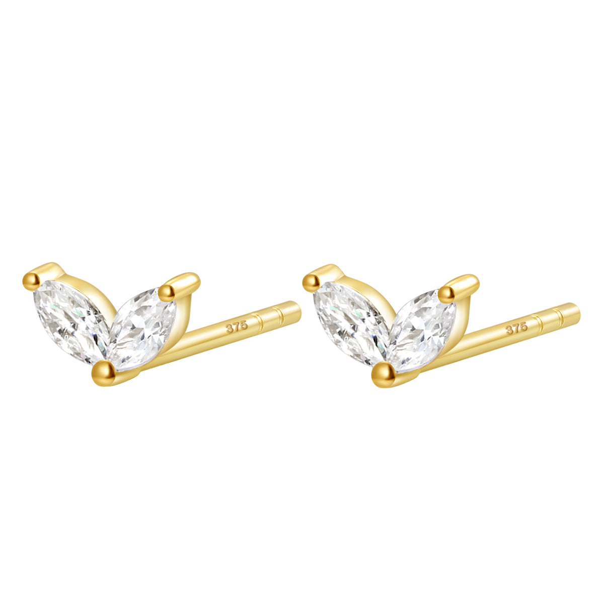 Flourish Stud Earrings 9K Gold – Hey Happiness
