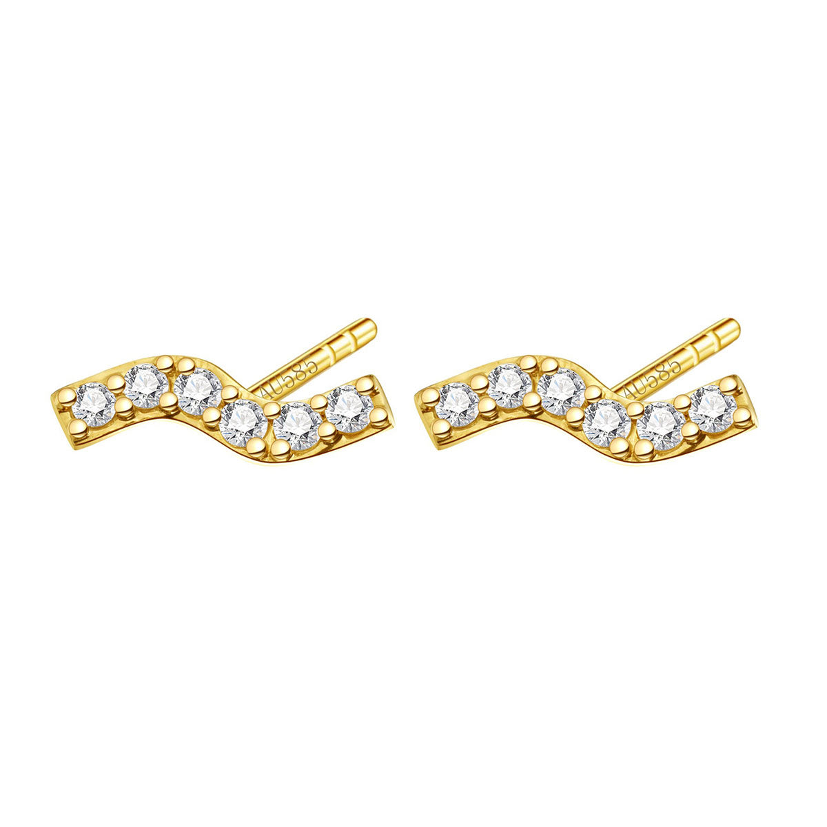 Flow Stud Earrings 14K Gold
