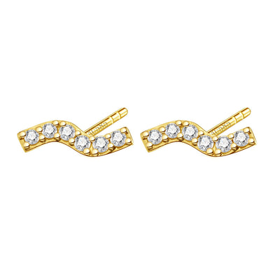 Flow Stud Earrings 14K Gold