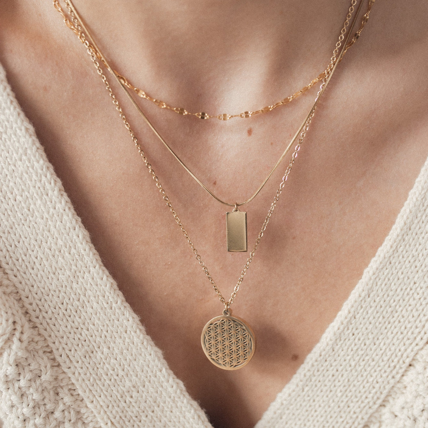 Collier Pendentif Fleur de Vie en Or