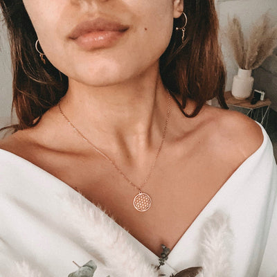 Collier Pendentif Fleur de Vie en Or Rose