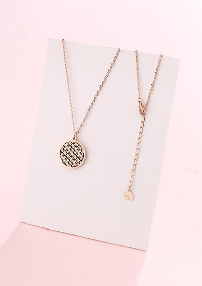 Collier Pendentif Fleur de Vie en Or Rose