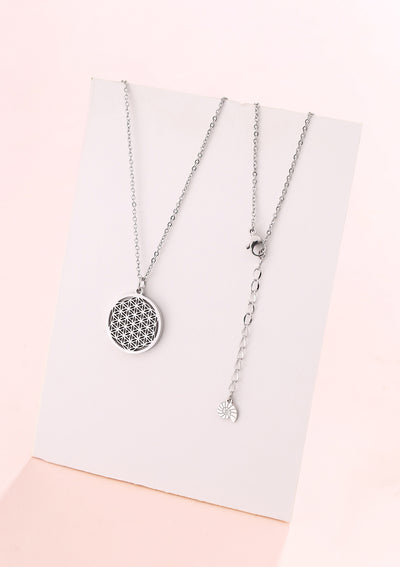 Flower of Life Pendant Necklace Silver