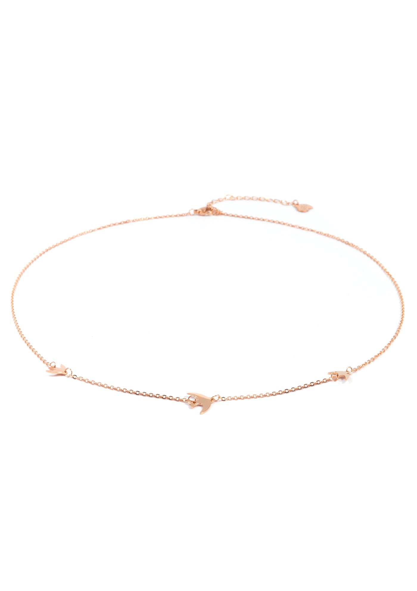 Flying Birds Necklace Rose Gold