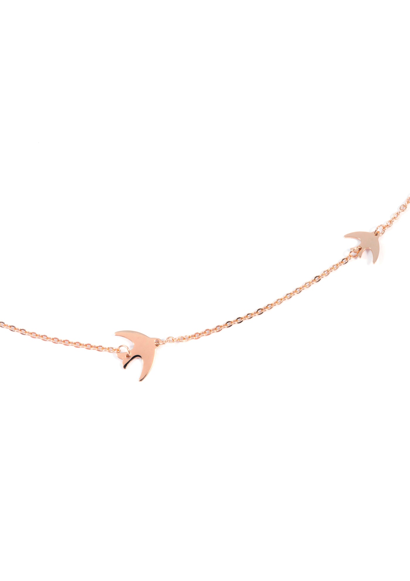 Kette Fliegende Vögel in Rosegold