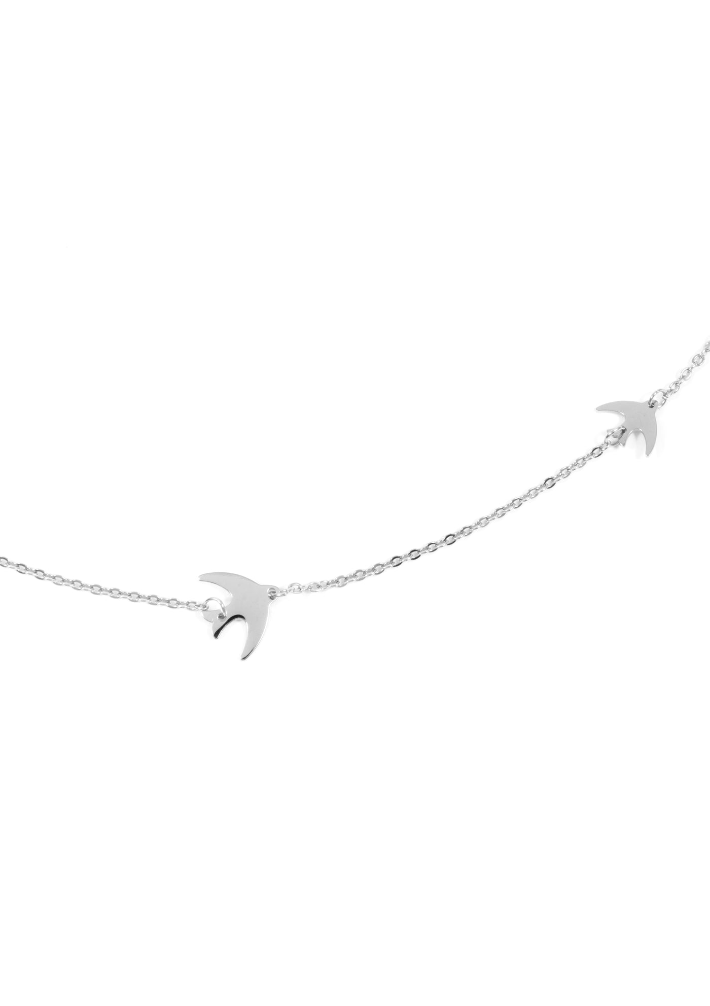 Flying Birds Necklace Silver