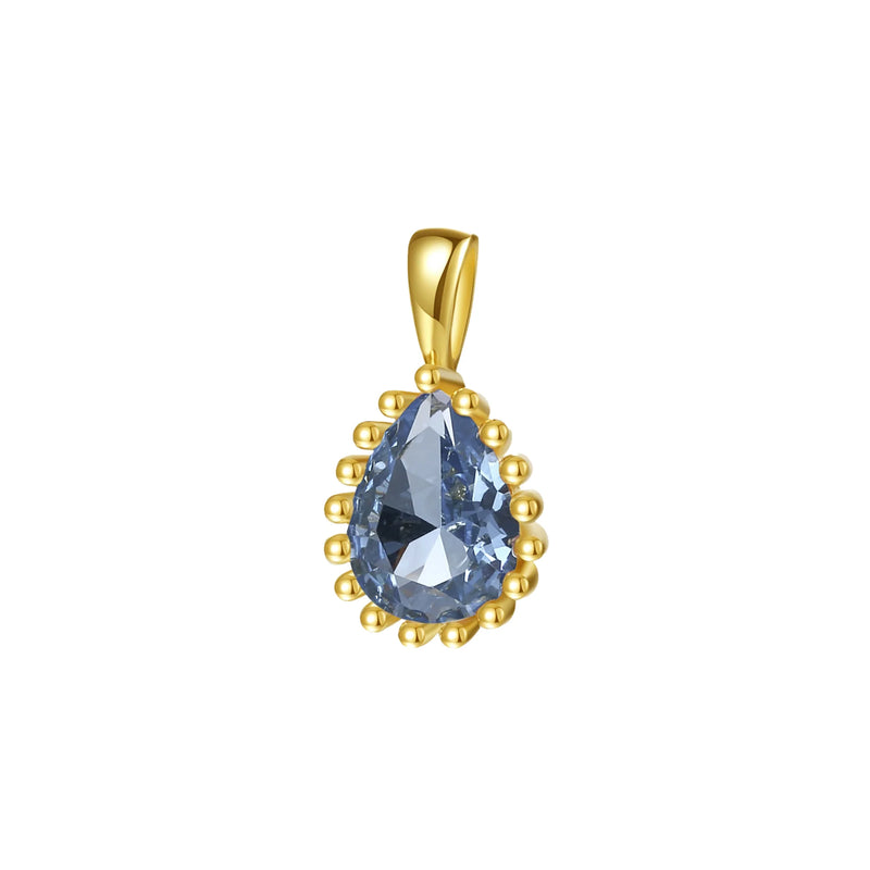 Pendentif pierre de naissance de décembre : topaze bleue