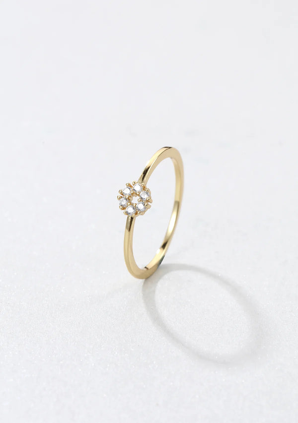 Anillo Glitter Circle en oro
