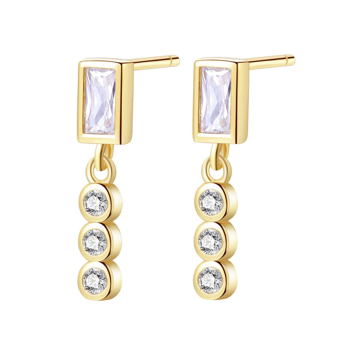 Boucles d’Oreille Gemme Baguette et Triad Sterling Argent