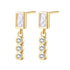 Gemstone Baguette and Triad Stud Earrings Sterling Silver