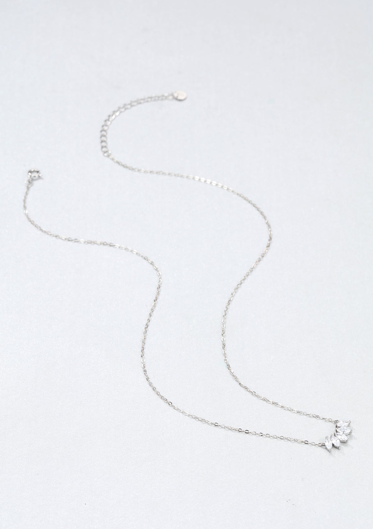 Sterlingsilber Kette Zirkonia Blüte