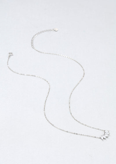 Sterlingsilber Kette Zirkonia Blüte