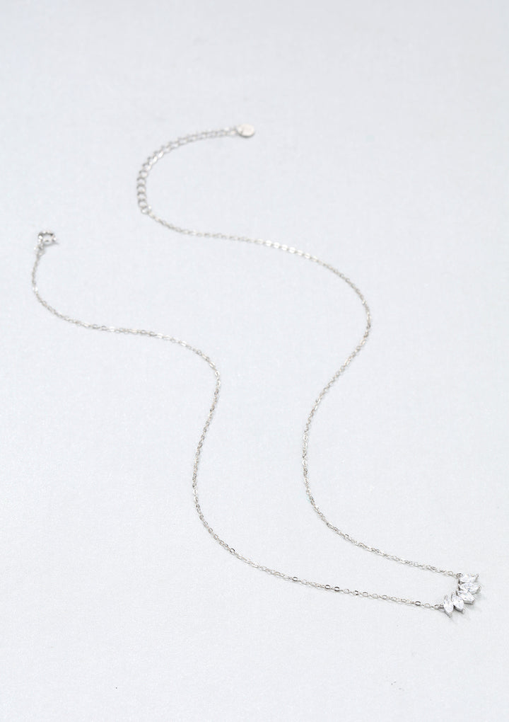 Sterlingsilber Kette Zirkonia Blüte