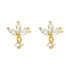 Gemstone Blossom Stud Earrings Sterling Silver Gold