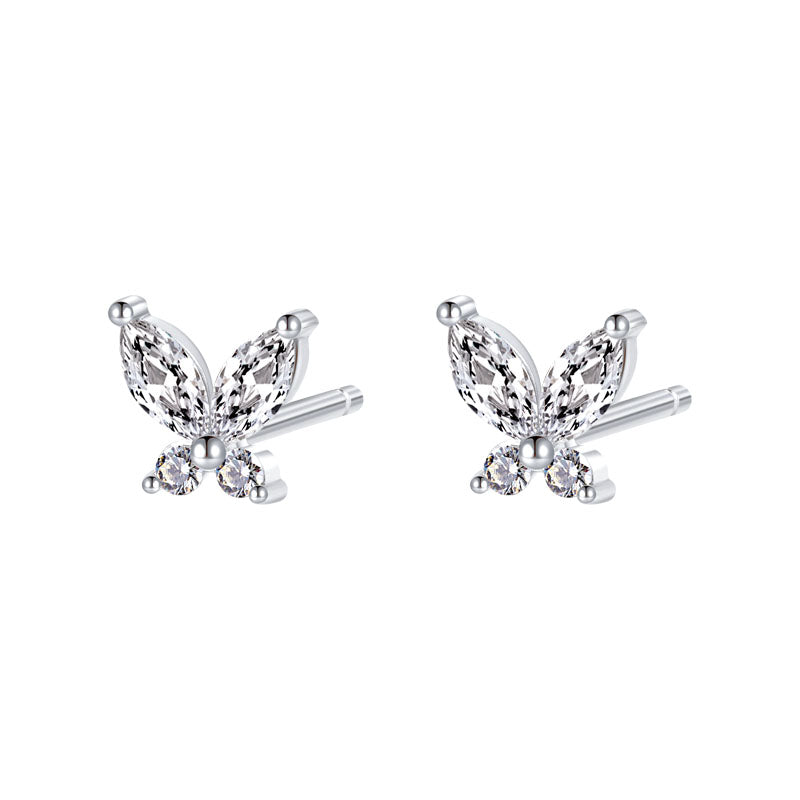 Boucles d'Oreilles Pierre Présieuse Papillon Sterling Argent