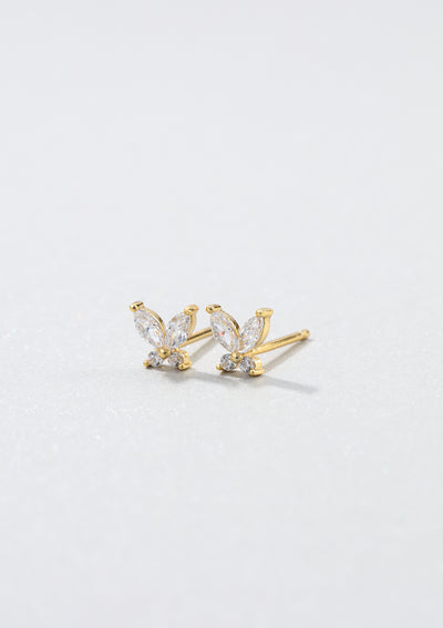 Gemstone Butterfly Earrings Sterling Silver Gold