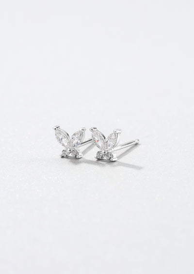 Boucles d'Oreilles Pierre Présieuse Papillon Sterling Argent