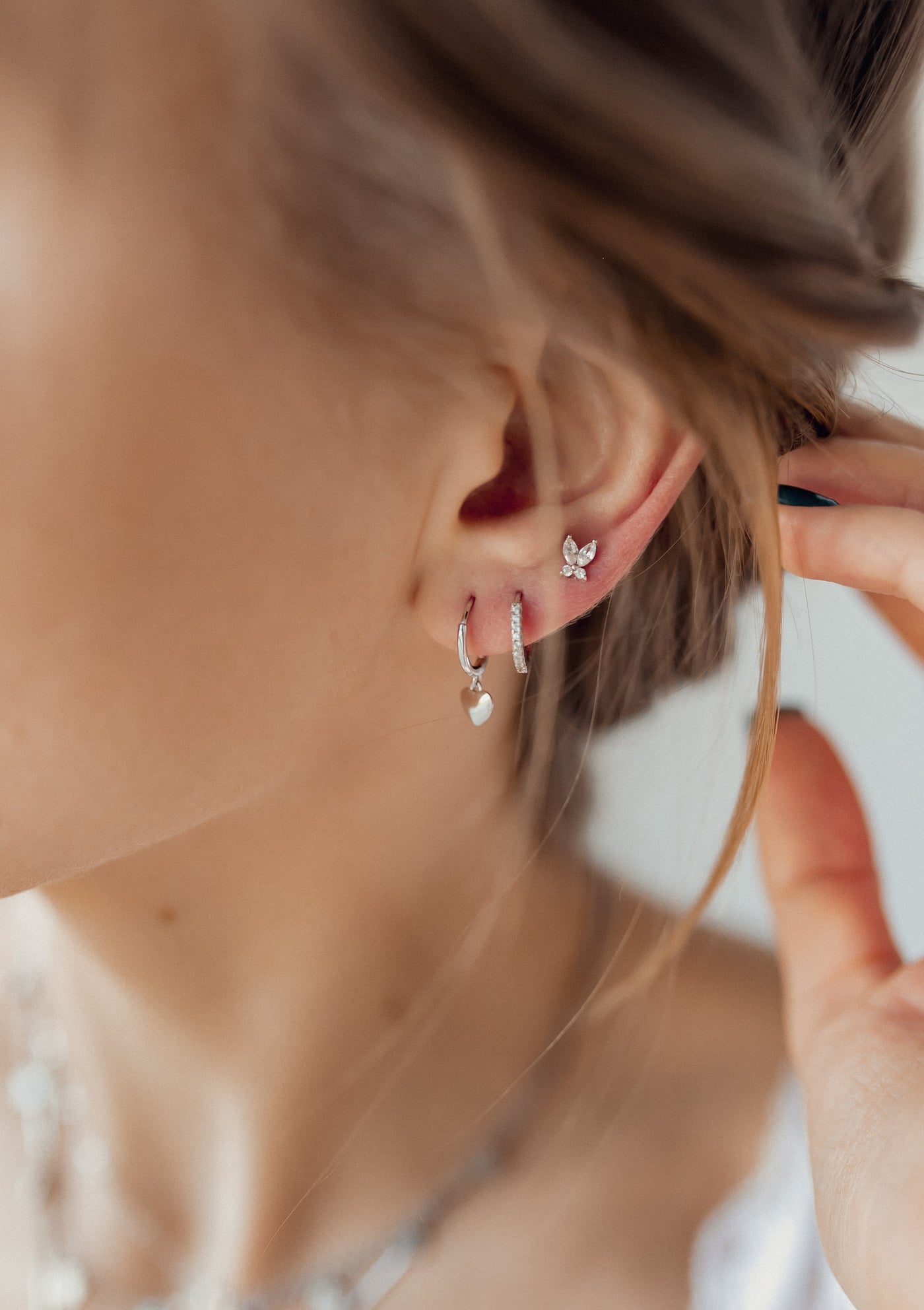 Schmetterling Ohrstecker mit Schmucksteinen Sterlingsilber