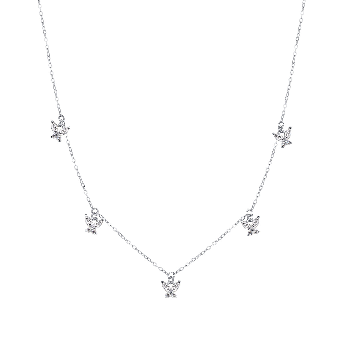 Collar con Colgante Mariposa de Gema Plata de Ley 925