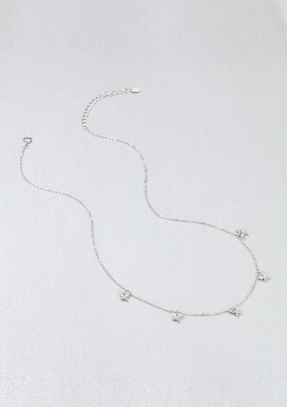 Collar con Colgante Mariposa de Gema Plata de Ley 925