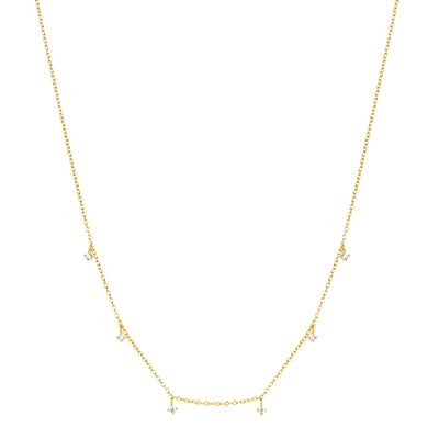 Gemstone Charm Necklace Sterling Silver Gold