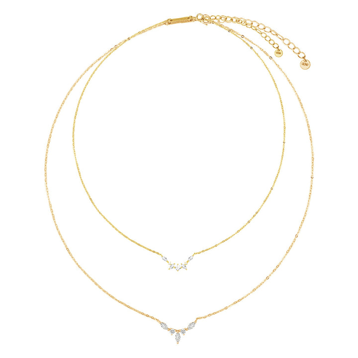Gemstone Crown Layering Necklaces Set Sterling Silver