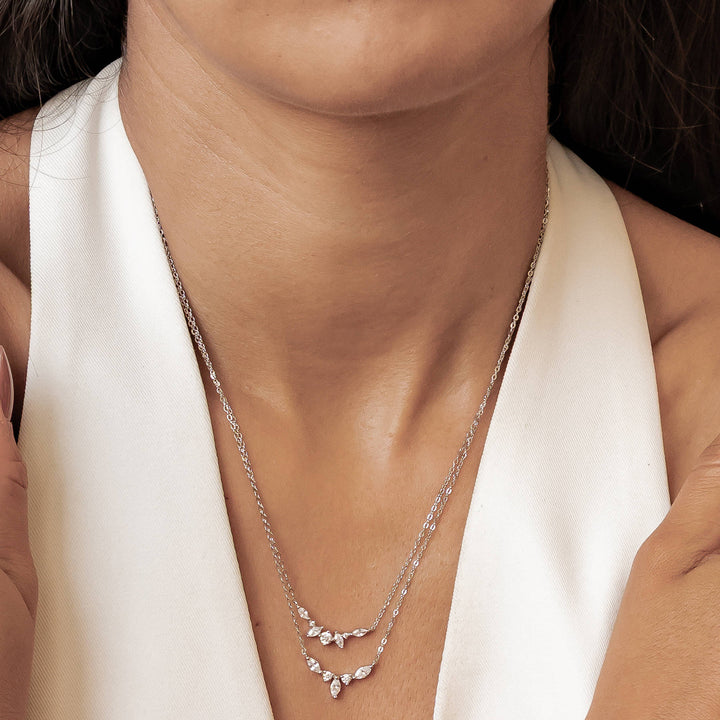 Gemstone Crown Layering Necklaces Set Sterling Silver
