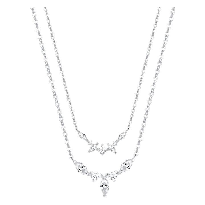 Gemstone Crown Layering Necklaces Set Sterling Silver